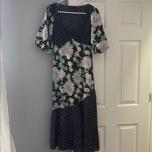 ASOS Black Maxi Dress with Pink, Yellow & Green Floral Print